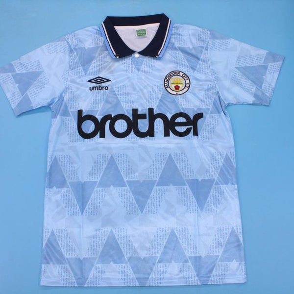 MANCHESTER CITY 1989-90 RETRO FOOTBALL SHIRT – Kit Nation